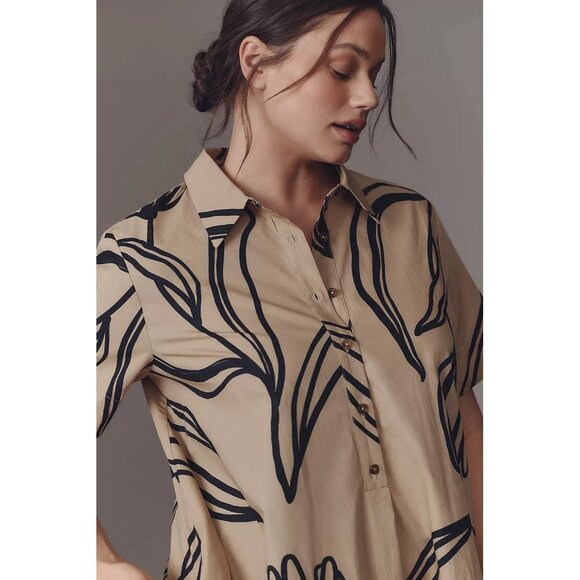 NWT Size LP -The Pollie Short-Sleeve Cotton Swing Tunic Mini Dress (NWT US$ 148) - Picture 3 of 16